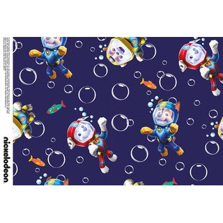 Cotton Jersey Fabric Paw Patrol Digital Print dark blue