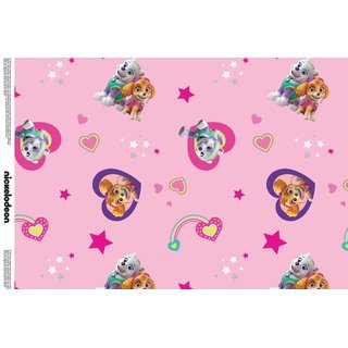 Cotton Jersey Fabric Paw Patrol Digital Print pink